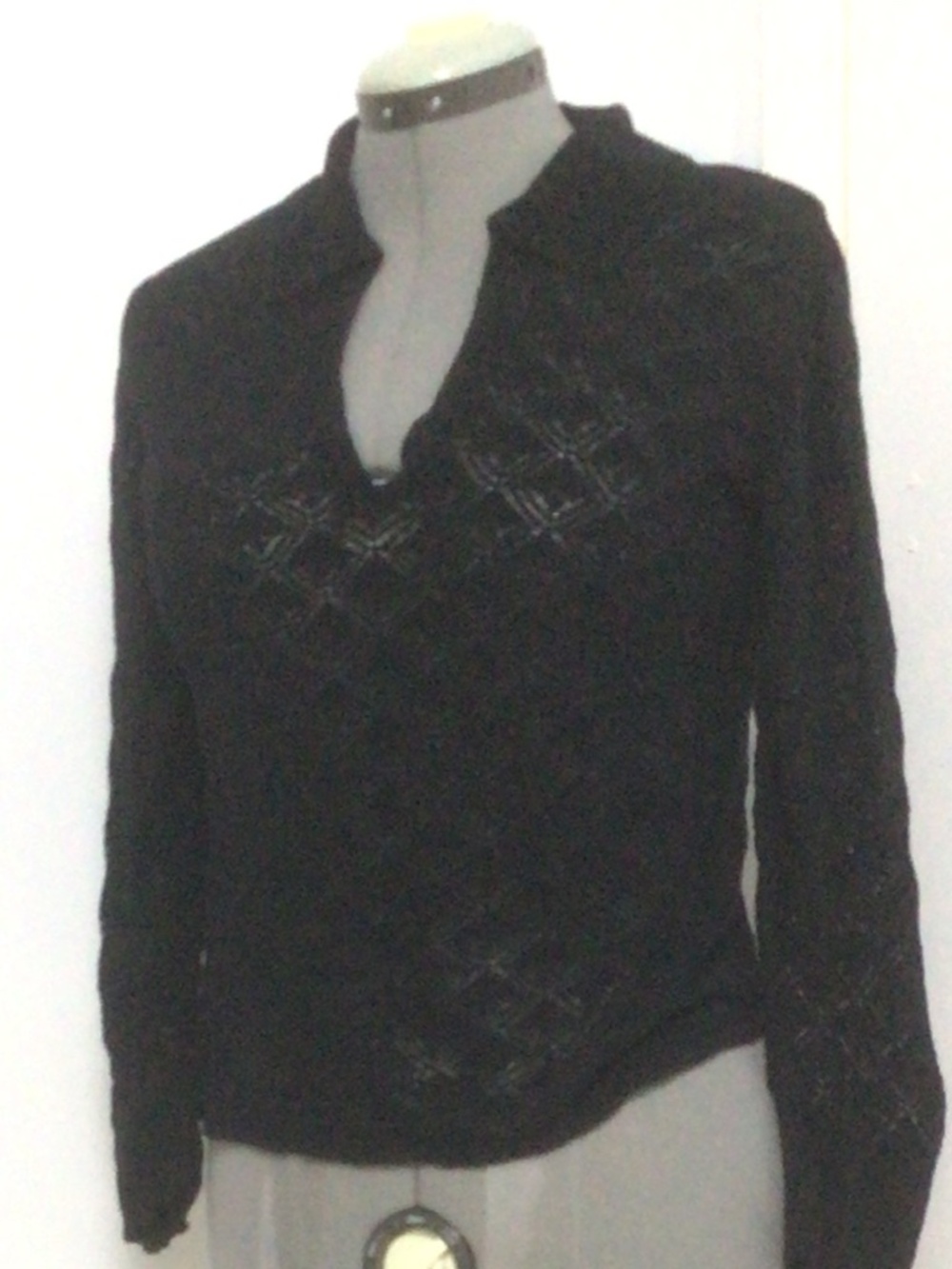 Sundays Black Eyelet Sweater